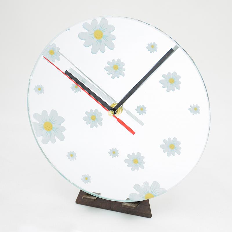 آینه ساعت طرح بابونه