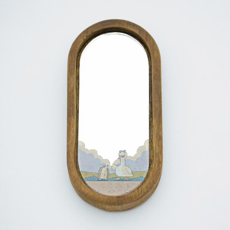 آینه همراه طرح اردک و جوجه تیغی