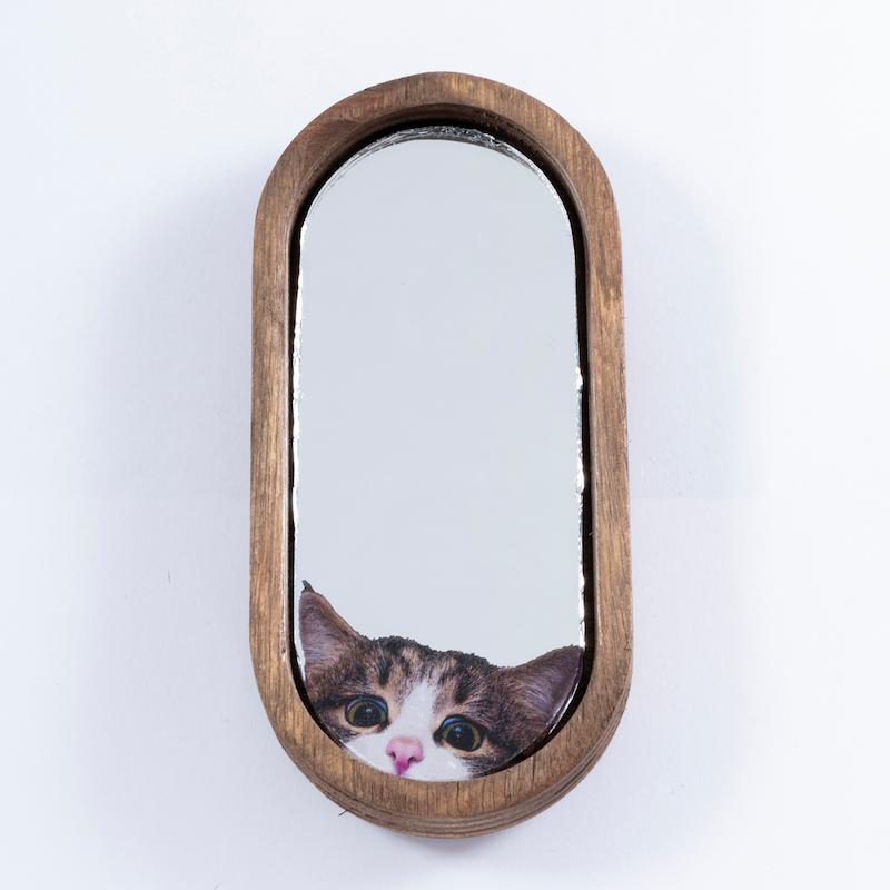 آینه همراه طرح گربه