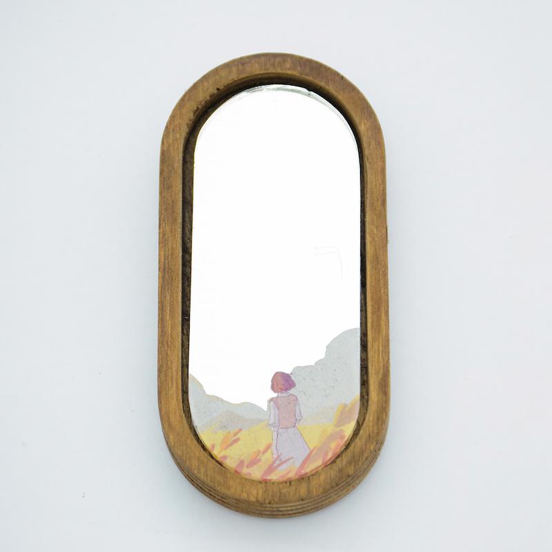 آینه همراه طرح دختر آفتاب