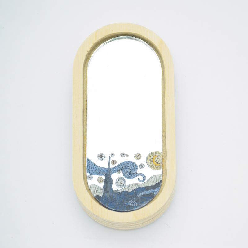 آینه همراه طرح شب پر ستاره