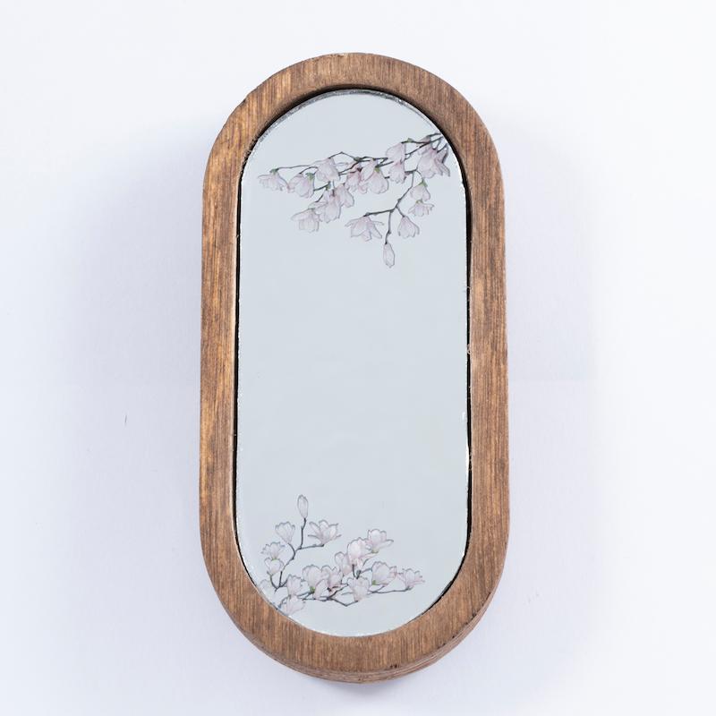 آینه همراه طرح شکوفه