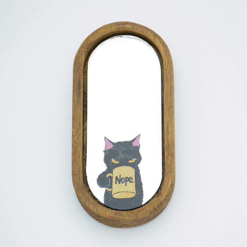 آینه همراه طرح گربه لیوانی