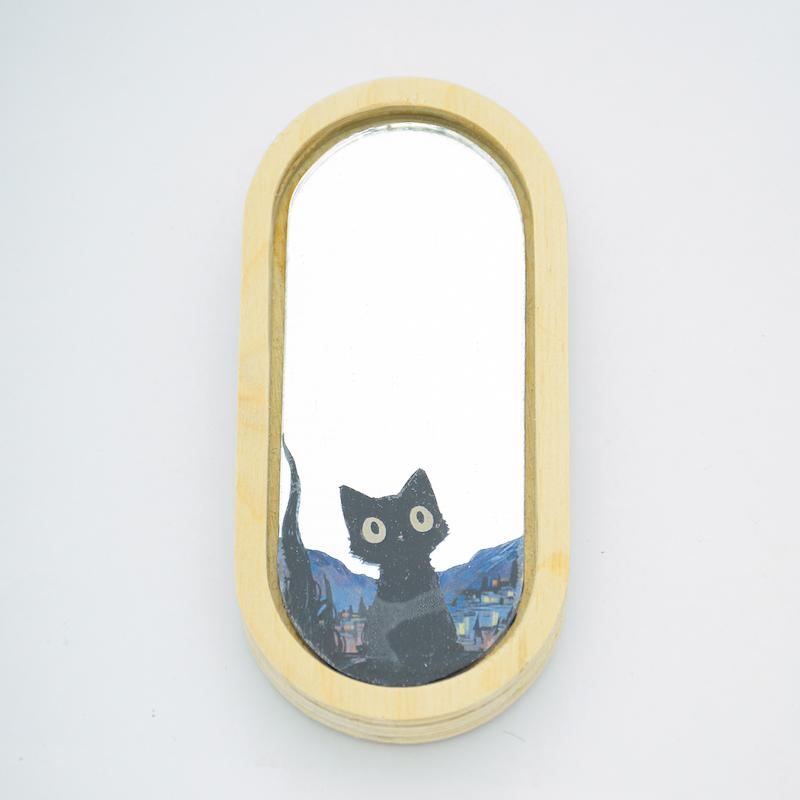 آینه همراه طرح گربه ونگوگ