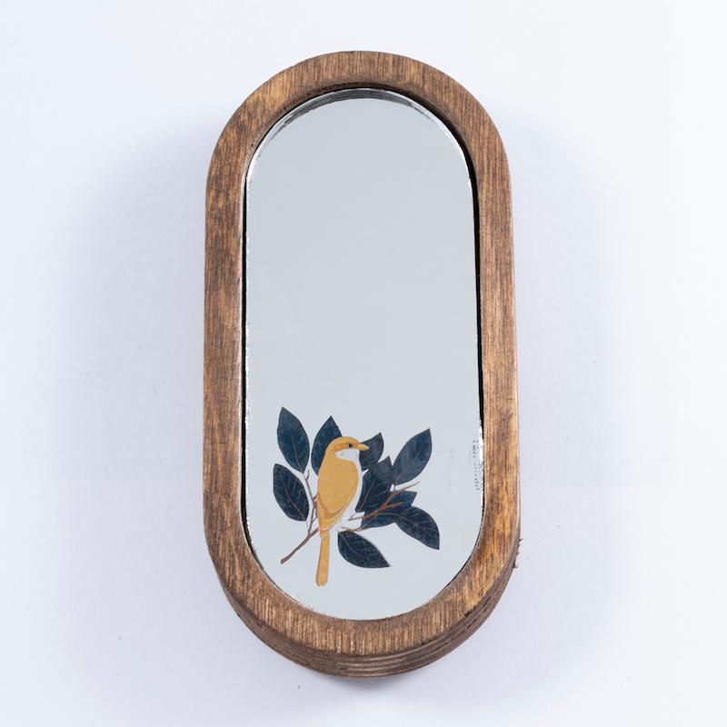 آینه همراه طرح گنجشک