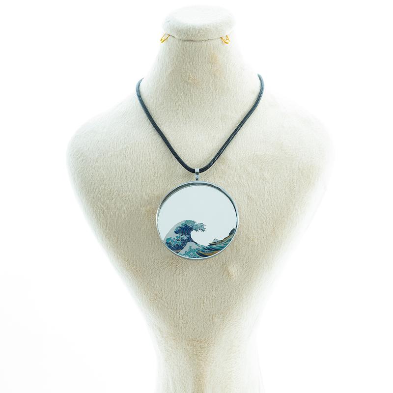 گردنبند آینه ای طرح دریا 