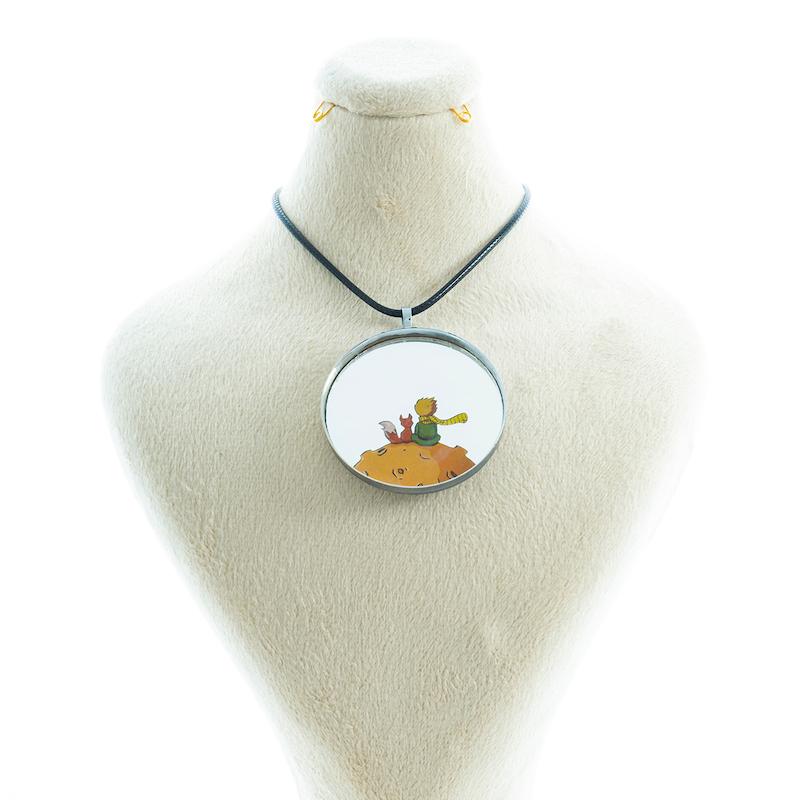 گردنبند آینه ای طرح شازده کوچولو