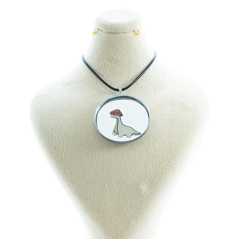 گردنبند آینه ای طرح دایناسور