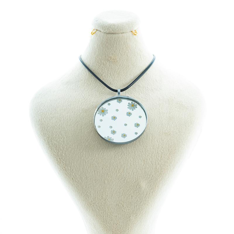 گردنبند آینه ای طرح بابونه