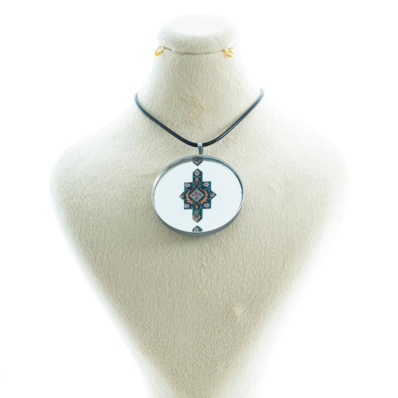 گردنبند آینه ای طرح کاشی 