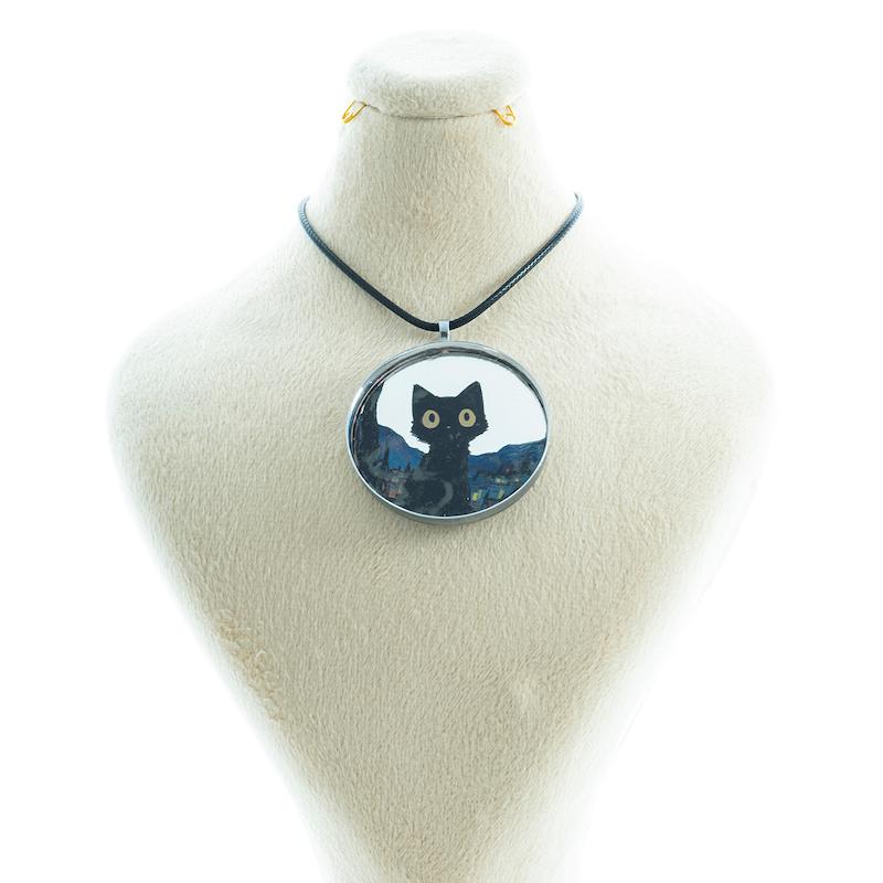 گردنبند آینه ای طرح ذغال