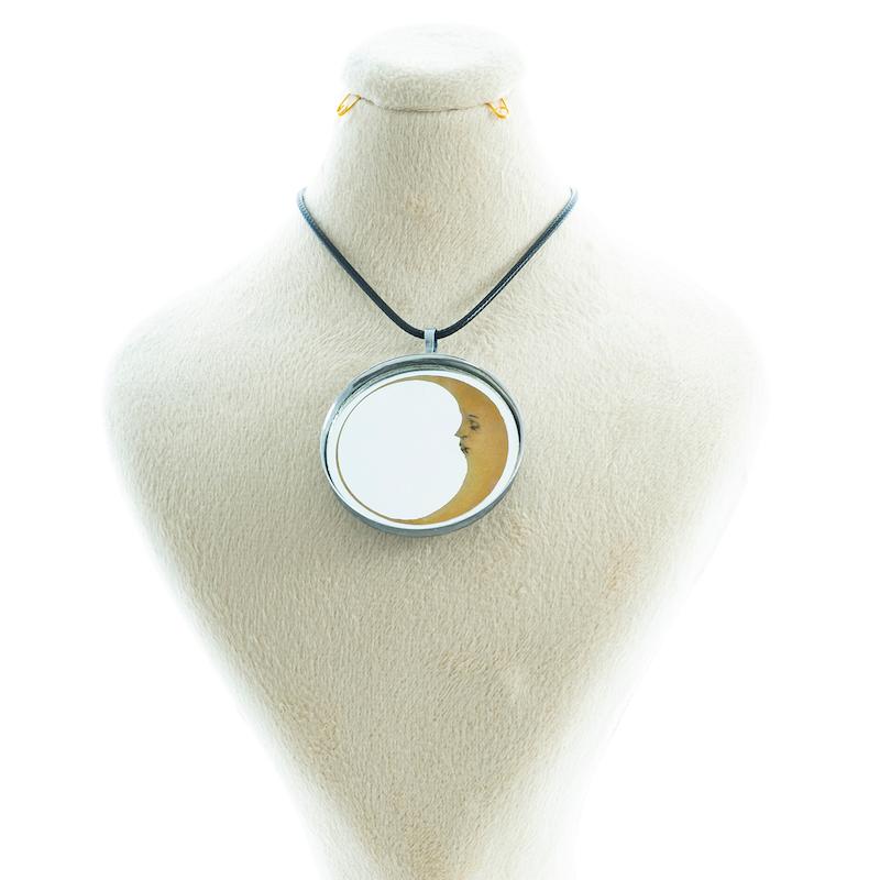 گردنبند آینه ای طرح مهتاب