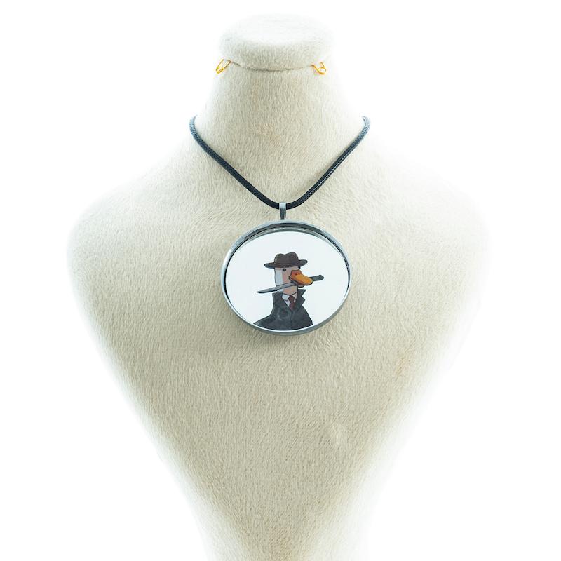 گردنبند آینه ای طرح اردک کاراگاه