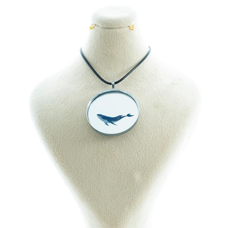 گردنبند آینه ای طرح وال