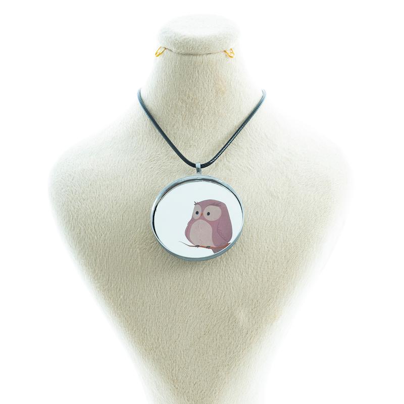 گردنبند آینه ای طرح جغد