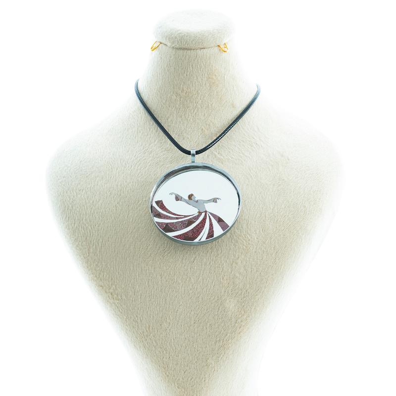 گردنبند آینه ای طرح رقص سماع