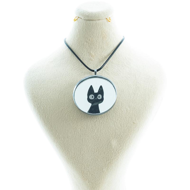 گردنبند آینه ای طرح گربه سیاه 