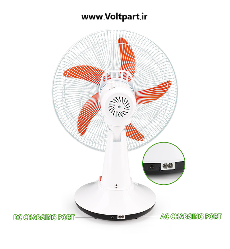 پنکه شارژی برقی رومیزی 14 اینچ 5 پره مدل WD-257