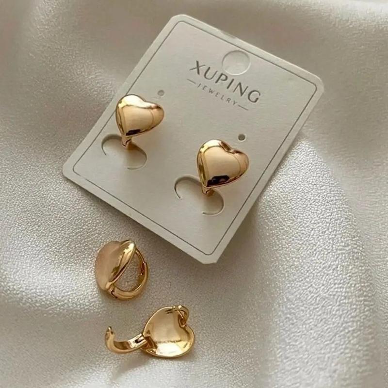 گوشواره قلبی طرح طلا از برند ژوپینگ