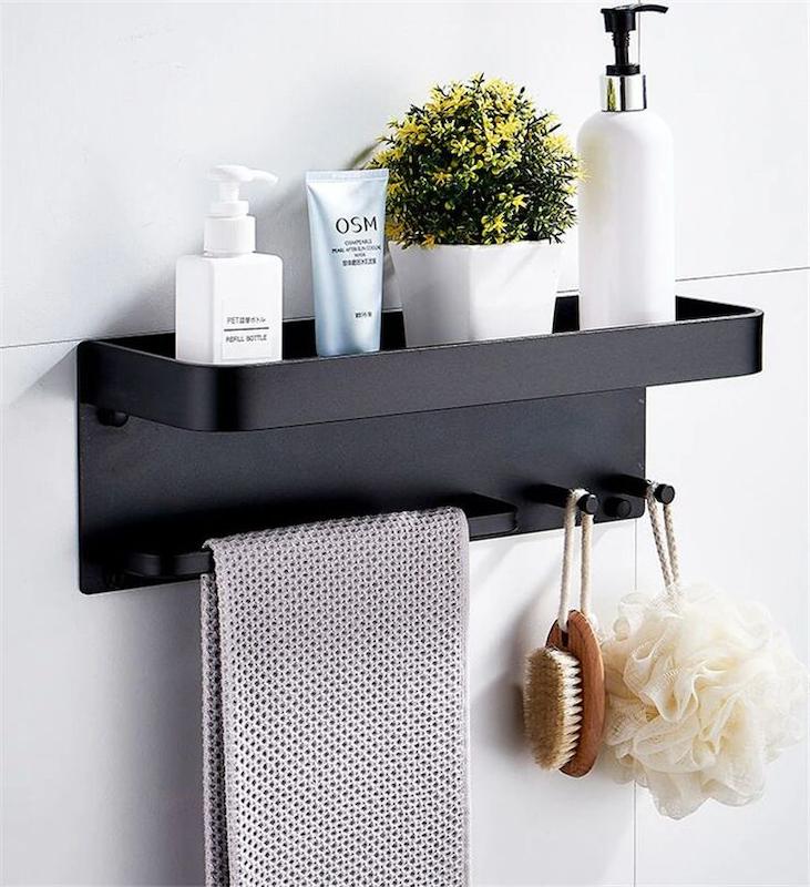 شلف حمام و سرویس بهداشتی آویز دار همراه با جای حوله، شیک و کاربردی کد 149