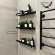 خرید شلف نظم دهنده سه تیکه 50 سانتی مشکی حمام شیک و کاربردی کد 108