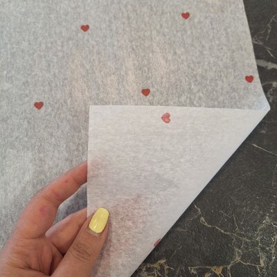 کاغذ پوستی نازک سفید قلبی(پک 10 تایی)