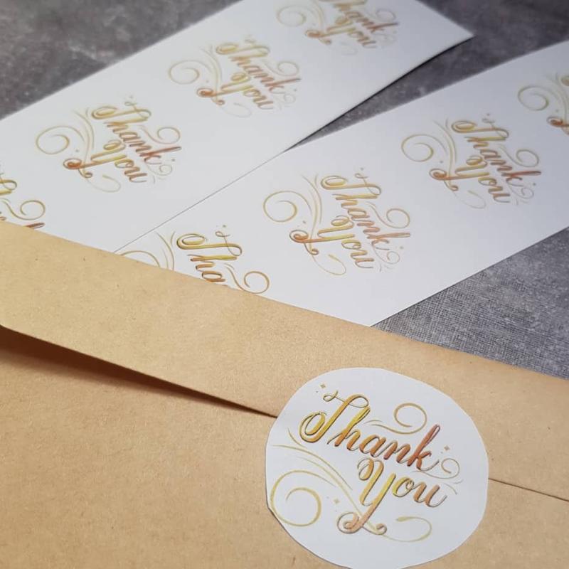 استیکر طلایی thank you (مجموعه 30 عددی)