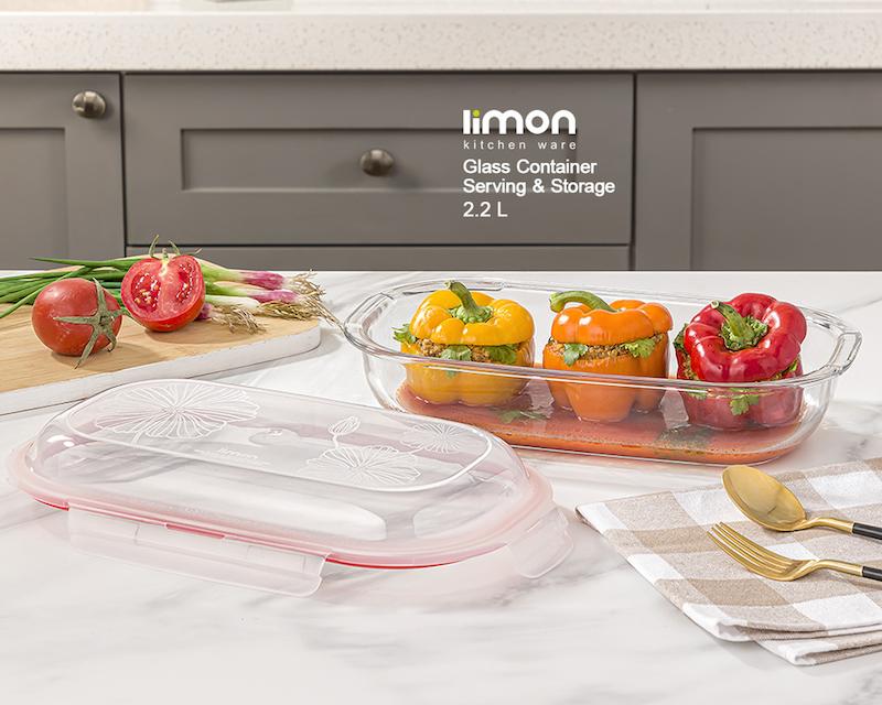 ظرف بیضی پیرکس 2/2 لیمون 