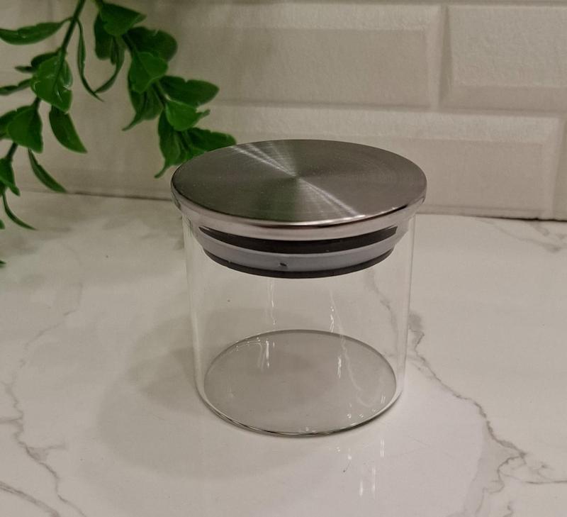 جای ادویه پیرکس گرد درب استیل 