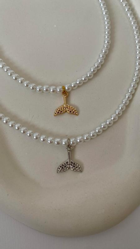 گردنبند دم وال و مروارید 