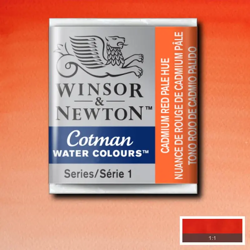 قرص آبرنگ کاتمن وینزور/ Cadmium Red Pale Hue