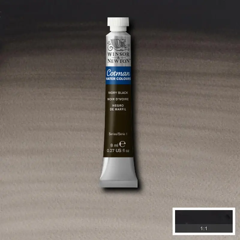 آبرنگ تیوپی کاتمن وینزور/ Ivory Black