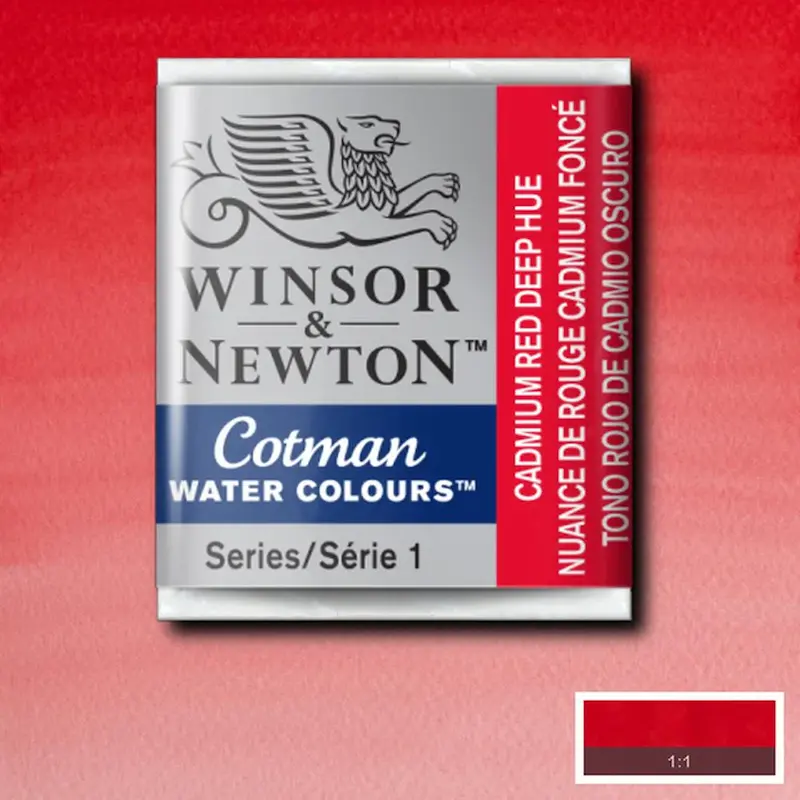 قرص آبرنگ کاتمن وینزور/ Cadmium Red Deep Hue