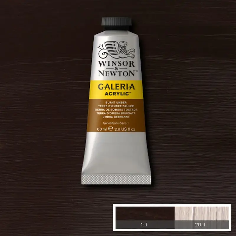 رنگ اکریلیک 60 میل وینزور گالریا/ Burnt Umber