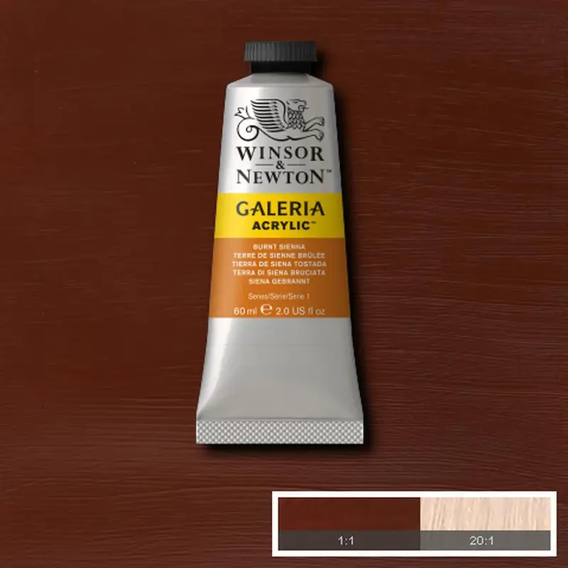رنگ اکریلیک 60 میل وینزور گالریا/ Burnt Sienna