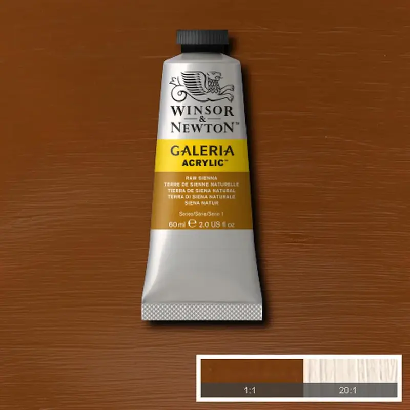 رنگ اکریلیک 60 میل وینزور گالریا/ Raw Sienna