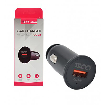 شارژر فندکی تسکو مدل TCG34 به همراه کابل تبدیل microusb ا TSCO TCG34 Car Charger with microUSB