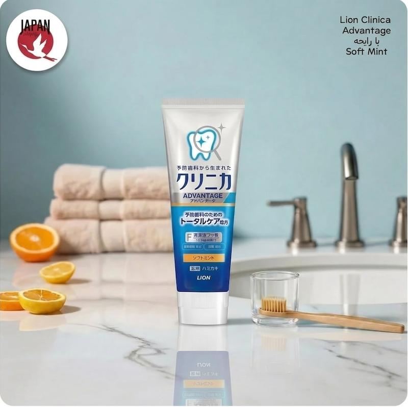 خمیردندان ضد پوسیدگی کلینیکا ادونتج لاین با رایجه نعناع ملایم LION CLINICA ADVANTAGE Toothpaste soft mint
