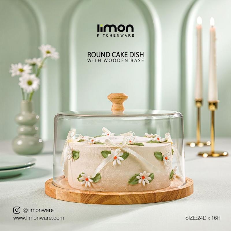 ظرف سرو کیک پایه چوبی کوچک 2518
