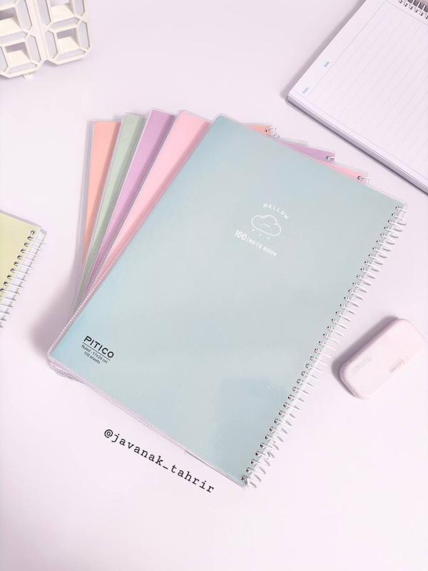 دفتر پاستلی مجلد سیمی ۸۰ برگ