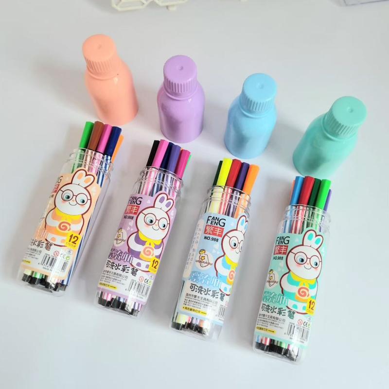 پک بطری ماژیک رنگ آمیزی ۱۲ رنگ 🐇🍓