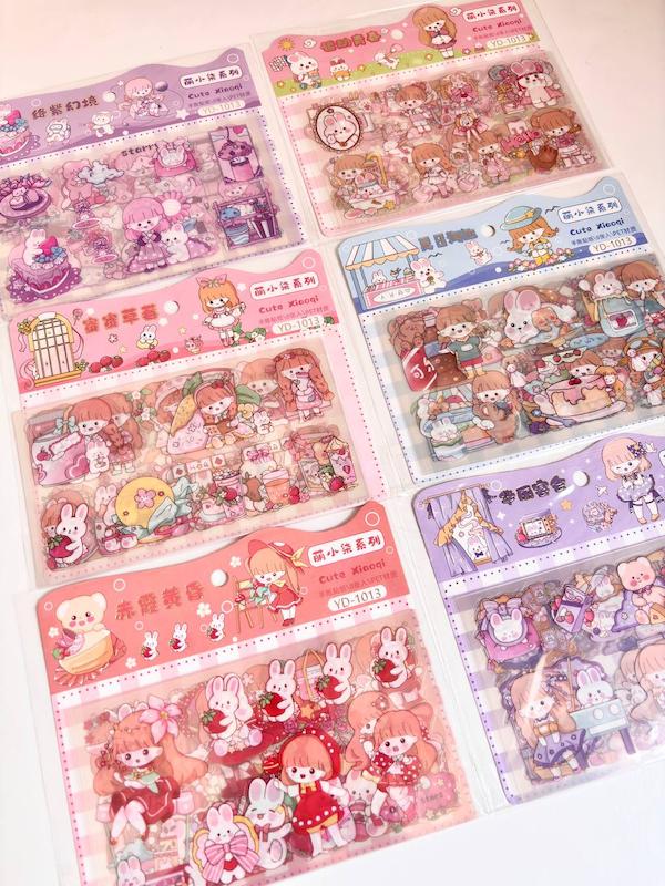 پک استیکر شفاف و ضدآب دخترک کیوت