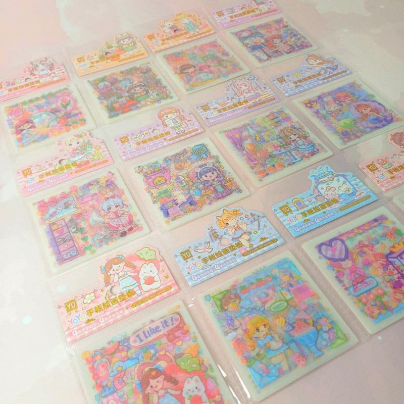 پک استیکر و شابلون طرح دخترک کیوت