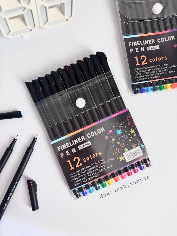 پک ۱۲ رنگ رواننویس نوک نمدی (تکی و پکی)✨️