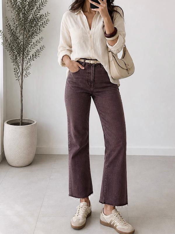  ZARA Regular Jean | Cherry Plum