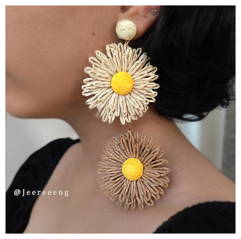 گوشواره حصیری گل آفتابگردون