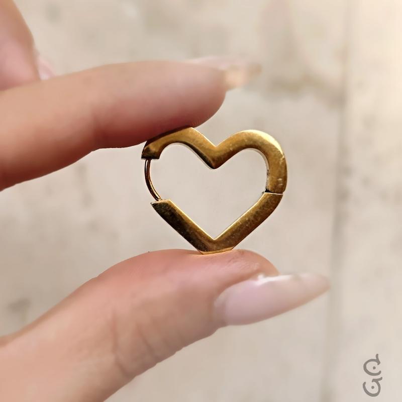 گوشواره قلبی استیل رنگ ثابت