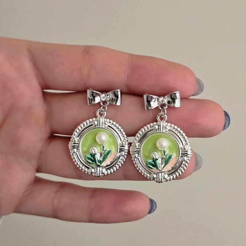 گوشواره میناکاری سبز