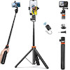 سه پایه موبایل Selfie Stick، سه پایه تلفن Eocean 62 با پایه سه پایه مسافرتی از راه دور، ارتقا یافته، نگهدارنده 