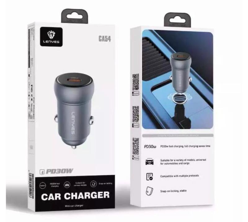 شارژر فندکی فست شارژ تایپ سی 30W لنییس مدل CA54 همراه با گارانتی شرکتی